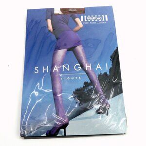 New Wolford Rare Shanghai Printed Tights Small Pine Brown 18220